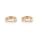 Gold Round Huggie Hoop Earrings