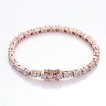 165mm Exquisite Moissanite Tennis Bracelet with Sparkling Round and Rectangular Stones