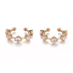 0.44ctw Lab Diamond Earring | 18K Yellow Gold Ear Cuffs with Lab Diamond