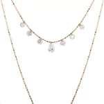 18K Gold Lab Diamond Choker | 7-Stone Lab Diamond Necklace with Pear-cut Center​