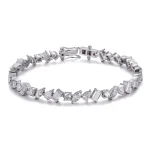 Mix-Shaped Moissanite Bracelet Multi-Cut Geometric Tennis Style