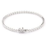 Round moissanite Victoria Bracelet with Flower Lock