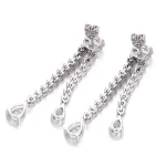Double Strand Pear and Round Moissanite Waterfall Drop Earrings