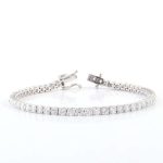 Timeless Treasur eElegant Round Cut White Gold Moissanite Bracelet