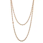 Beaded Elegance Necklace | 18K Yellow Gold Two-Strand Beaded Chain with Contrasting Accents