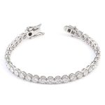 Exquisite Round Cut White Gold Moissanite Bracelet