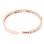 Sleek Channel Set Round Cut Moissanite Rigid Bangle Bracelet