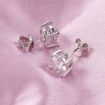 Exquisite White Gold Moissanite Stud Earrings
