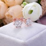 Charming Rose Gold Moissanite Stud Earrings