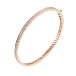 Elegant Channel-Set Moissanite Gold Bangle Bracelet