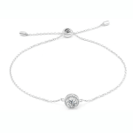 *Moissanite Halo Bracelet 0.5CT 18K White Gold - Image 3