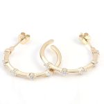 Charming Yellow Gold Moissanite Hoop Earrings