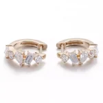 Multi-Shape Moissanite Huggie Hoop Earrings with Mixed Cuts