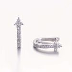Gorgeous White Gold Moissanite Round Cut Huggie Earrings