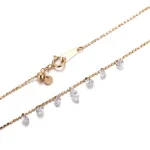 18K Gold Lab Diamond Choker | 7-Stone Lab Diamond Necklace with Pear-cut Center​