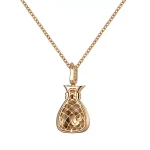 Lab Diamond Fortune Pendant | 18K Gold Money Bag Necklace with $ symbol(Pendant Only)