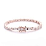 165mm Exquisite Moissanite Tennis Bracelet with Sparkling Round and Rectangular Stones
