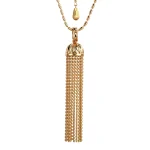 Golden Tassel Pendant | 18K Yellow Gold Pendant with Lab Diamond Cascading Fringe（pendant only）