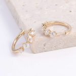 Round, Marquise, Emerald Moissanite Hoop Earrings