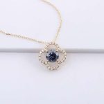 Luminous Clover Pendant Necklace with Halo