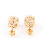 Stunning four claw setting Moissanite Round Cut Stud Earrings