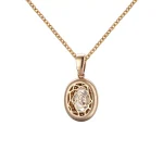 1.2ct Lab Diamond Pendant | 18K Gold Halo Accent Necklace (Pendant Only)​