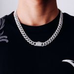 10MM Wide Double Row Moissanite Silver Cuban Chain (Beveled Edge)