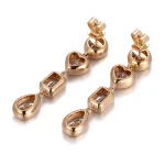 Multi Shape Bezel Set Moissanite Linear Drop Earrings