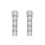 Classic Five Stone Round Cut Moissanite Linear Drop Earrings