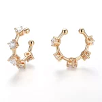 0.44ctw Lab Diamond Earring | 18K Yellow Gold Ear Cuffs with Lab Diamond