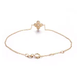 Round Cut Lab Diamond Bracelet Minimalist Geometric Star Motif