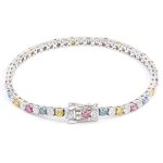 7 inches Elegant Multicolor Moissanite Tennis Bracelet