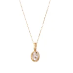 Oval Diamond Pendant | Bezel-Set Oval Lab Diamond in 18K Yellow Gold