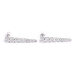 Graduated Round Moissanite Linear Earrings
