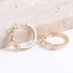 Round, Marquise, Emerald Moissanite Hoop Earrings