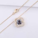 Luminous Clover Pendant Necklace with Halo