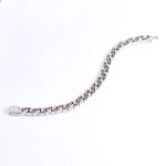 White & Black Moissanite Triangles Intertwined Cuban Bracelet
