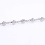 Exquisite Flower Design Moissanite White Gold Tennis Bracelet