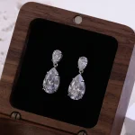 Gorgeous Radiant Cut White Gold Stud Earrings