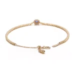 18K Yellow Gold Bracelet with Lab Gemtone & Lab Diamond