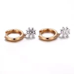 Round Cut Solitaire Dangle Huggie Hoop Earrings