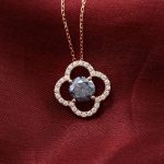 Luminous Clover Pendant Necklace with Halo
