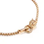 Leopard Majesty Bracelet | 18K Yellow Gold Lab Diamond Panther Head Clasp Bracelet