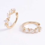 Round, Marquise, Emerald Moissanite Hoop Earrings