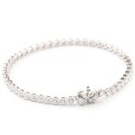 Round moissanite Victoria Bracelet with Flower Lock