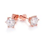 Charming Rose Gold Moissanite Stud Earrings