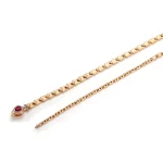 Serpent Lariat Necklace | 18K Gold Snake Necklace with Lab Ruby Eye & Lab Diamond Scales​