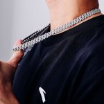 12MM Wide Double Row Moissanite Silver Cuban Chain