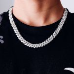 12MM Wide Double Row Moissanite Silver Cuban Chain