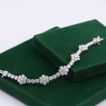 Exquisite Flower Design Moissanite White Gold Tennis Bracelet